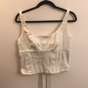 Anthropologie Maeve Denim Corset Top